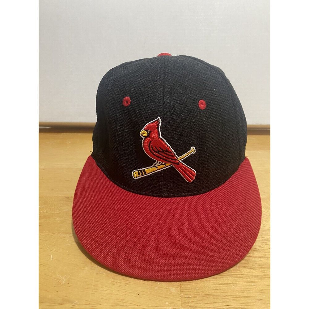 St Louis Cardinals Black & Red Baseball Cap Bird Bat 455 Zephyr Fitted‎ M/L Flat